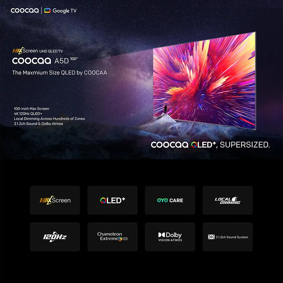 Google Tivi Coocaa QLED 4K 100 Inch 100A5D  