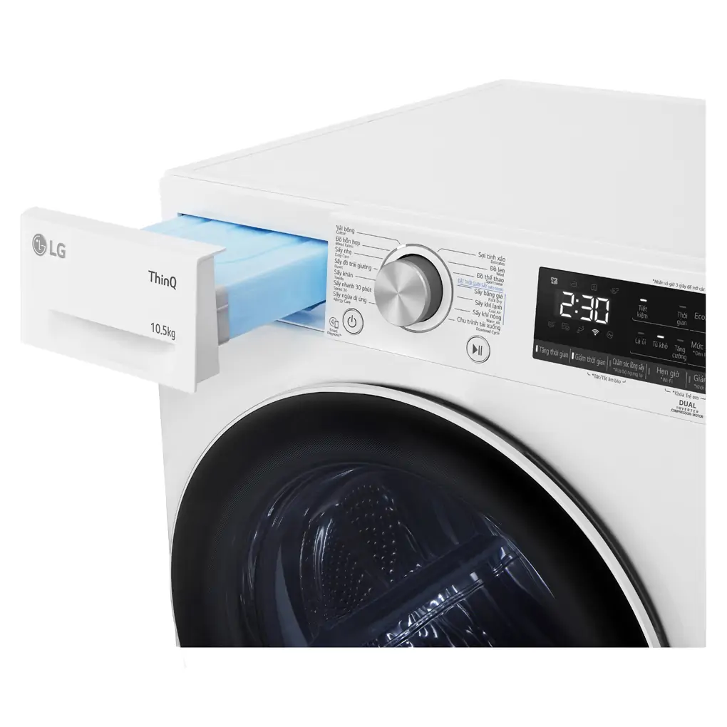 Máy Sấy Bơm Nhiệt LG Inverter 10.5 Kg DVHP50W  