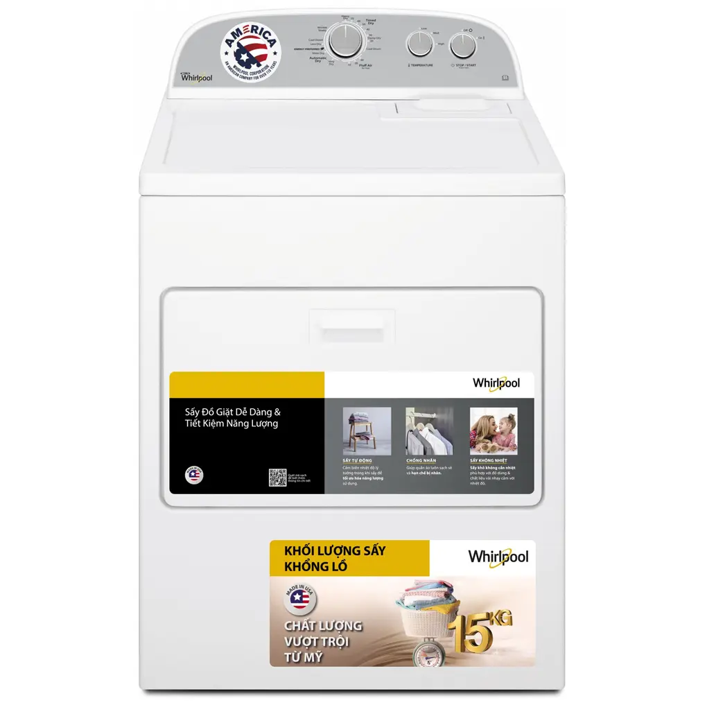 Máy Sấy Thông Hơi Whirlpool 15 Kg 3LWED4815FW0  