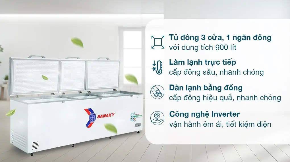 Tủ Đông Sanaky Inverter 900 Lít VH-1199HY3