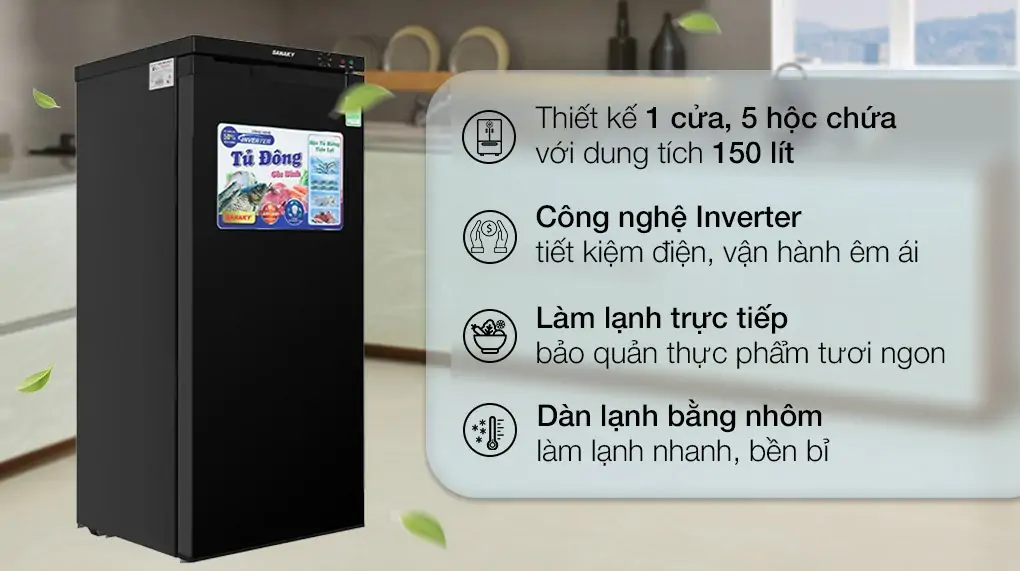 Tủ Đông Sanaky Inverter 150 Lít VH-180VD3