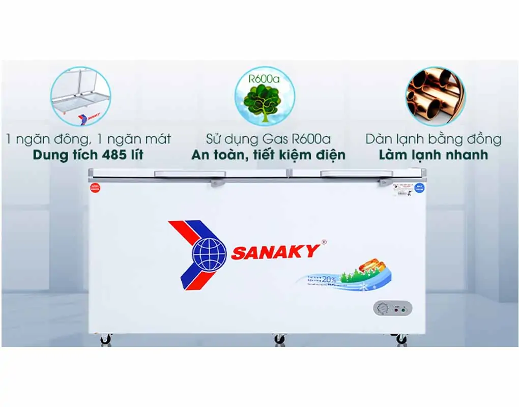 Tủ Đông Mát Sanaky 485 Lít VH-6699W1