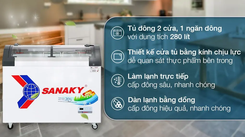 Tủ Đông Sanaky 280 Lít VH-3899KB