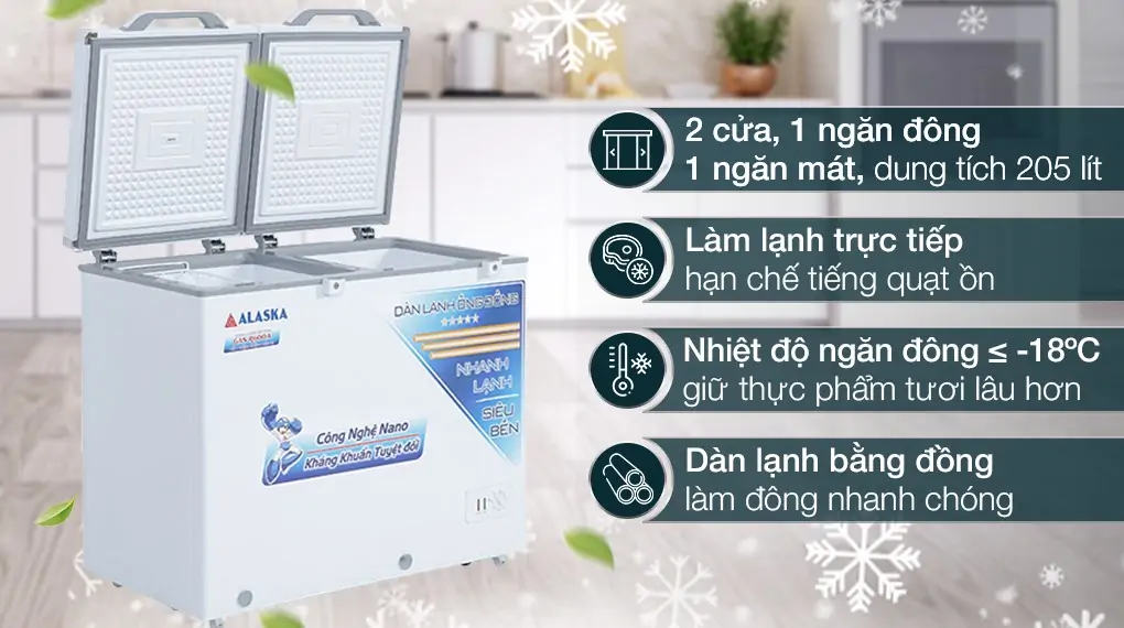 Tủ Đông Mát Alaska 205 Lít BCD-3068C