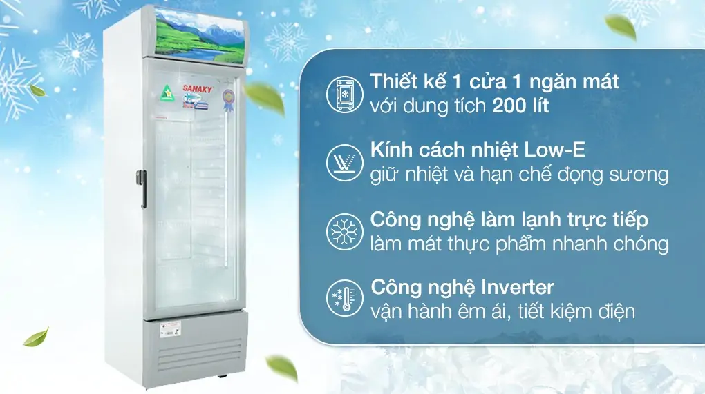 Tủ Mát Sanaky Inverter 200 Lít VH-258K3L