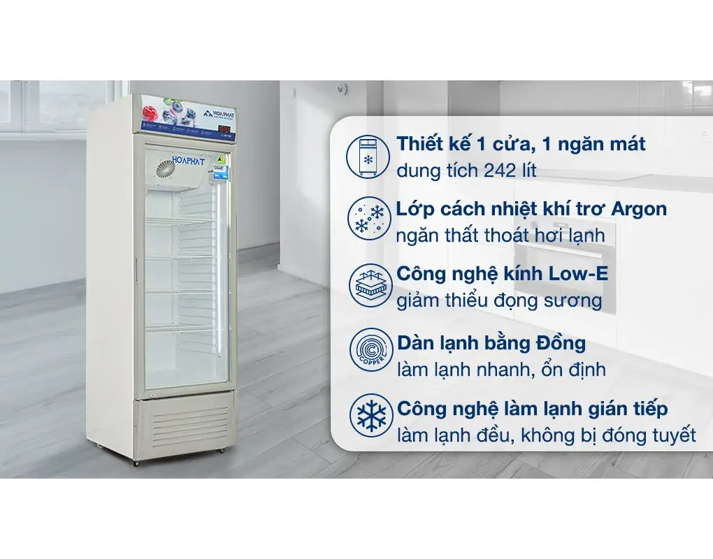 Tủ Mát Hòa Phát 242 Lít HSR D6242