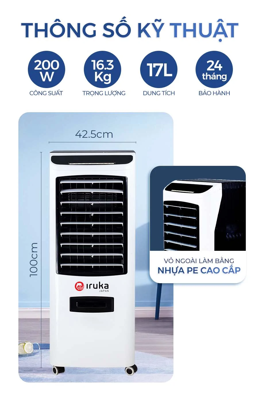 Quạt Làm Mát Không Khí Iruka I-99 200W - Thái Lan