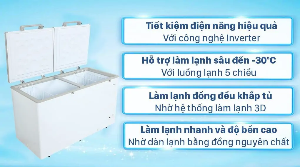Tủ Đông Aqua Inverter 425 Lít AQF-C5701E
