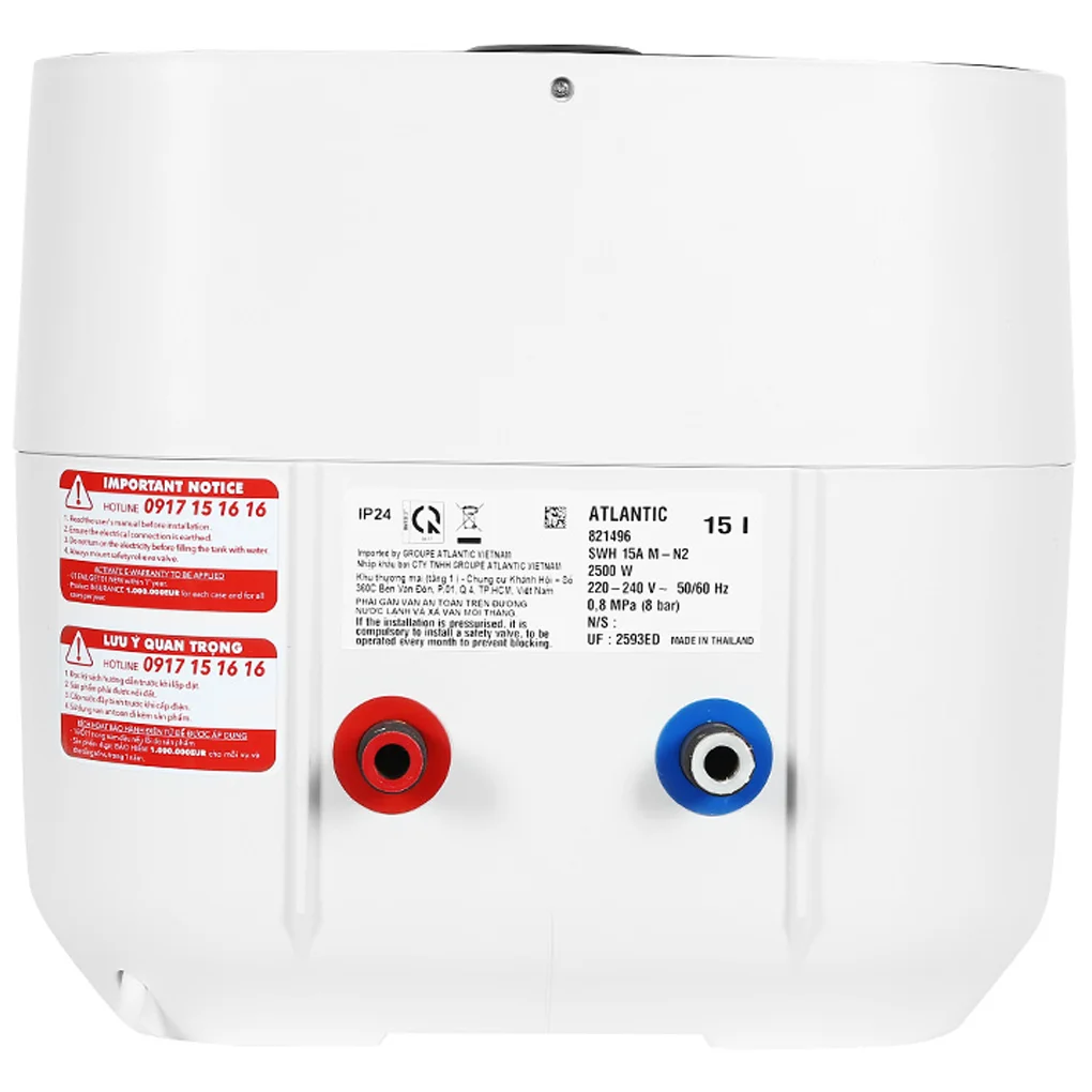 Máy Nước Nóng Gián Tiếp 15 Lít Atlantic SWH 15A M-N2 Nanto Plus - Thái Lan