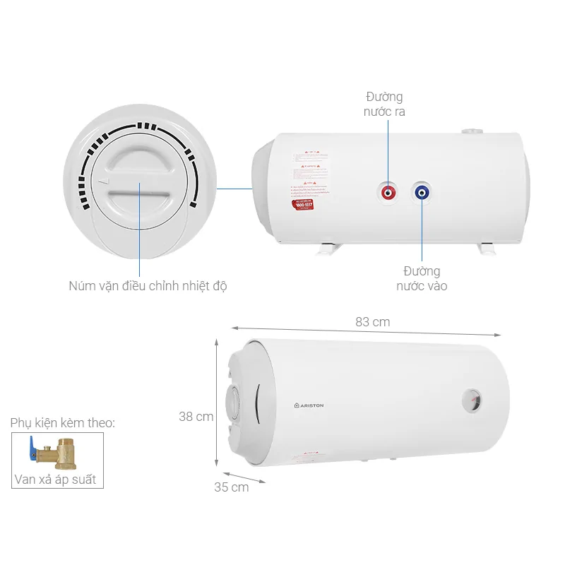 Máy Nước Nóng Gián Tiếp Ariston PRO R 50 SH 2.5 FE 50 Lít