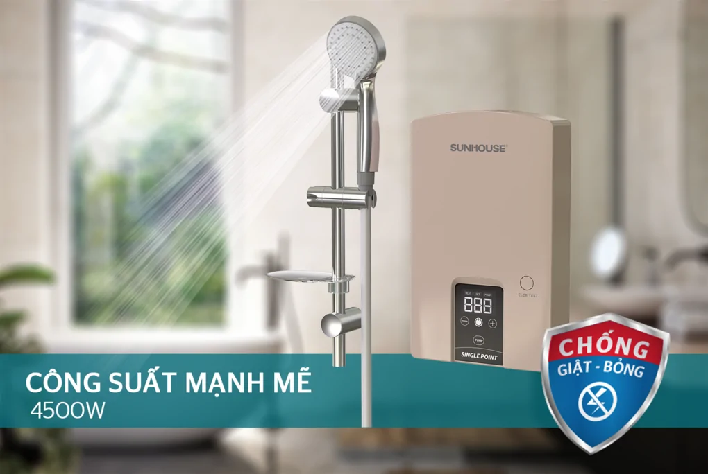 Máy Nước Nóng Trực Tiếp Sunhouse SHA-9454EP 4500W