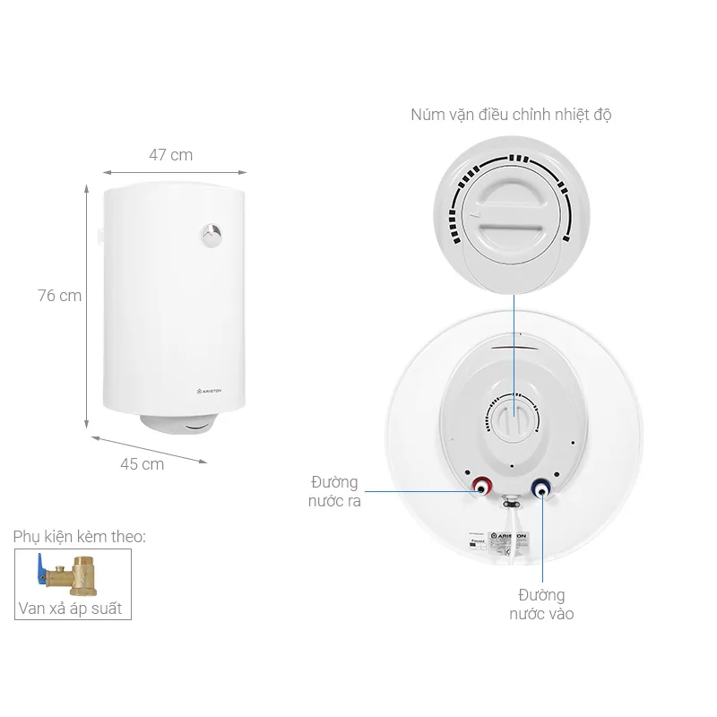 Máy Nước Nóng Gián Tiếp Ariston PRO R 80 V 2.5 FE 80 Lít
