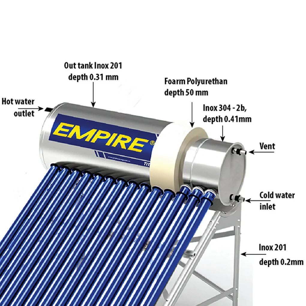 Máy Nước Nóng Năng Lượng Mặt Trời Empire Titan EPNL-TT-1213 130 Lít