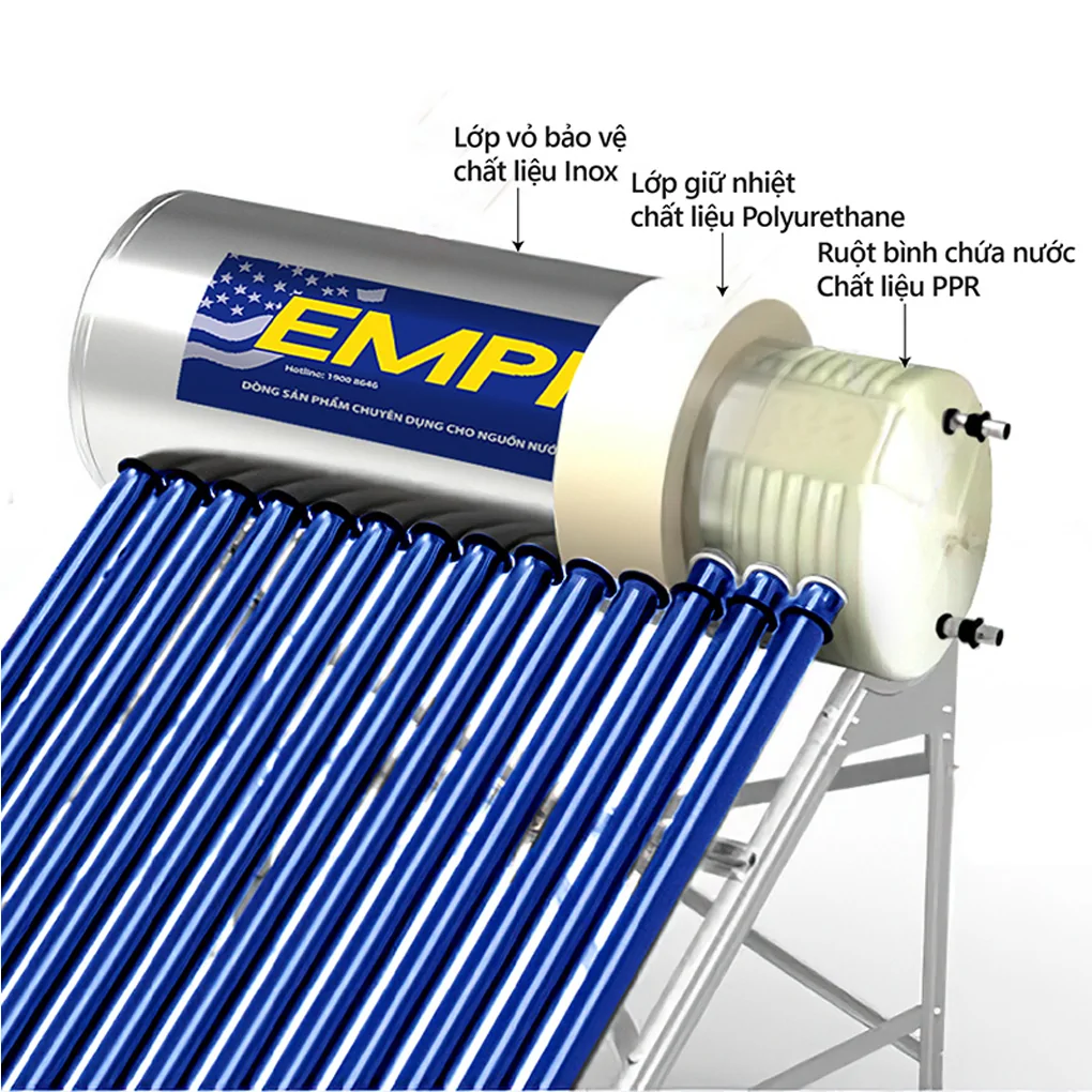 Máy Nước Nóng Năng Lượng Mặt Trời Empire PPR 1516 160 Lít