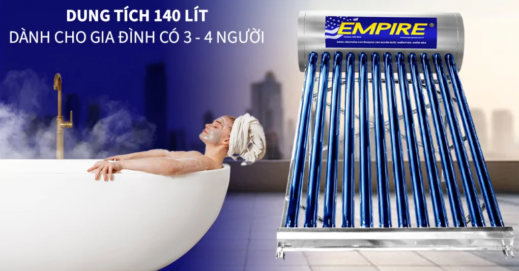Máy Nước Nóng Năng Lượng Mặt Trời Empire PPR 1214 140 Lít