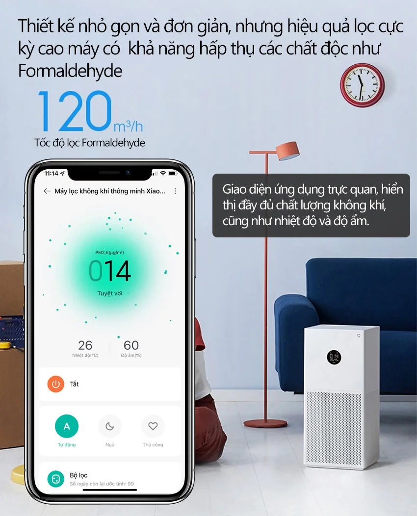 Máy Lọc Không Khí XIAOMI SMART Air Purifier 4 Lite (BHR5274GL)