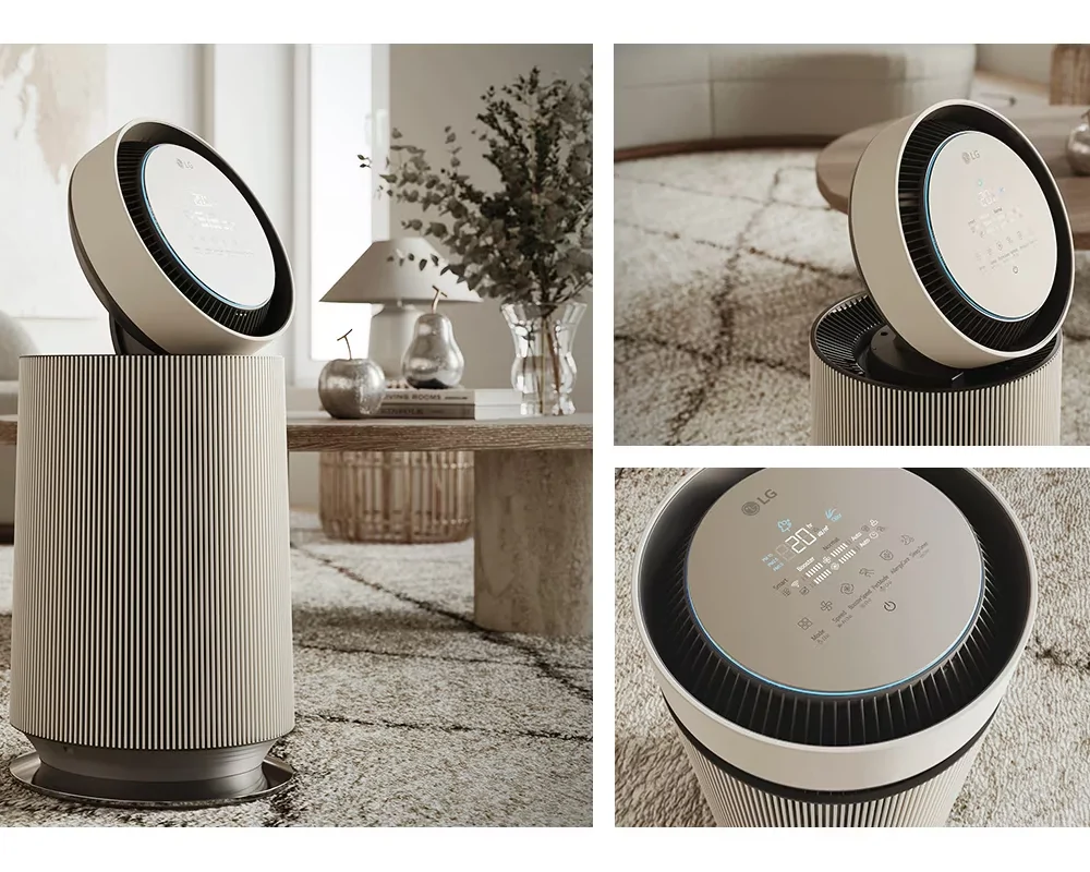 Máy Lọc Không Khí LG 360 Độ Alpha 1 Tầng Màu Vàng Be AS65GDBY0
