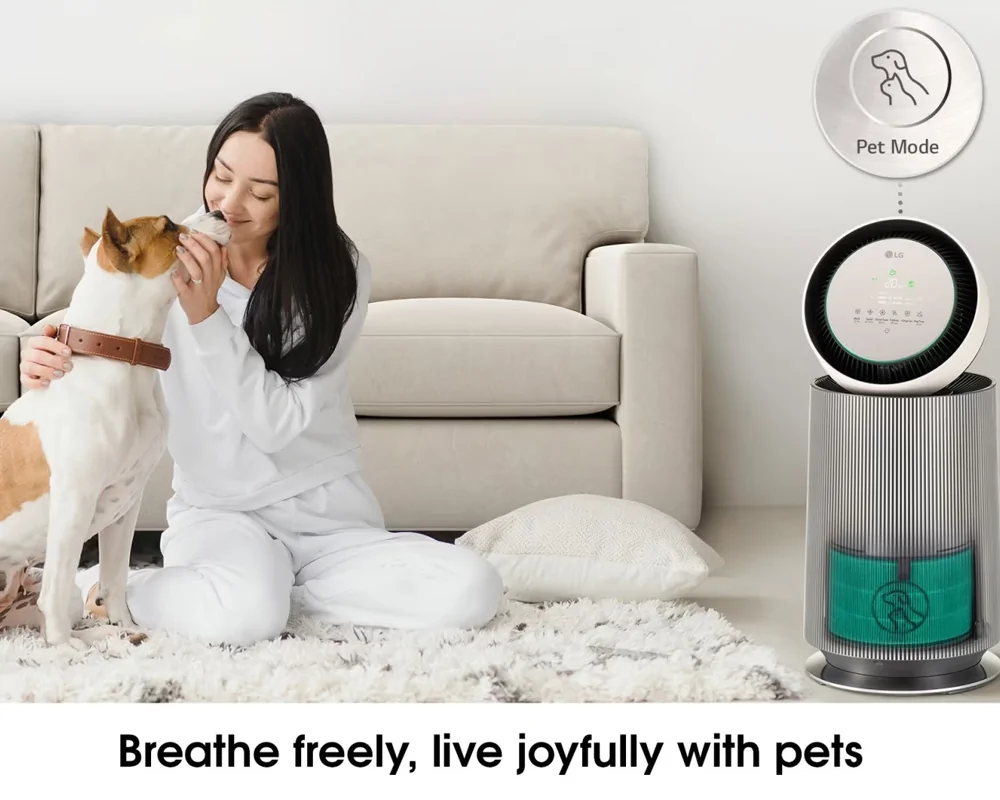 Máy Lọc Không Khí LG 360 Độ Alpha 1 Tầng Màu Vàng Be AS65GDBY0