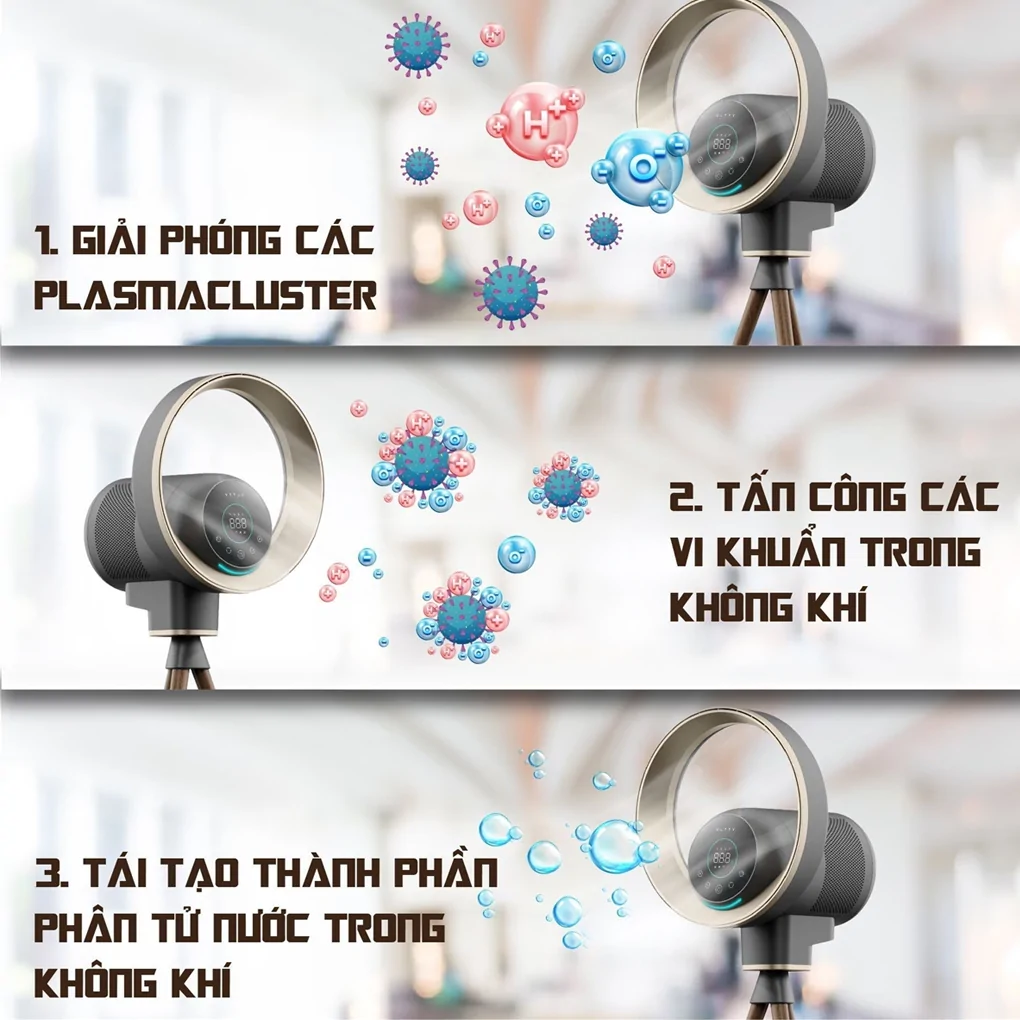 Quạt Lọc Không Khí Và Khử Khuẩn U ULTTY BB Màu Grey Titanium
