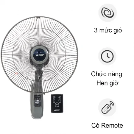 Quạt treo Mitsubishi W16-RA CY-GY- Xám Đậm