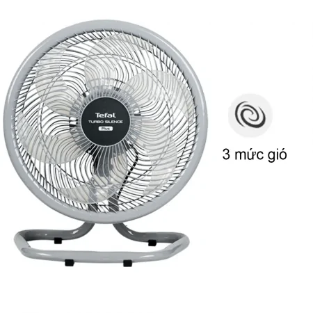 Quạt Sàn Tefal Turbo Silence Plus VH686790 - Xám Cánh Trắng