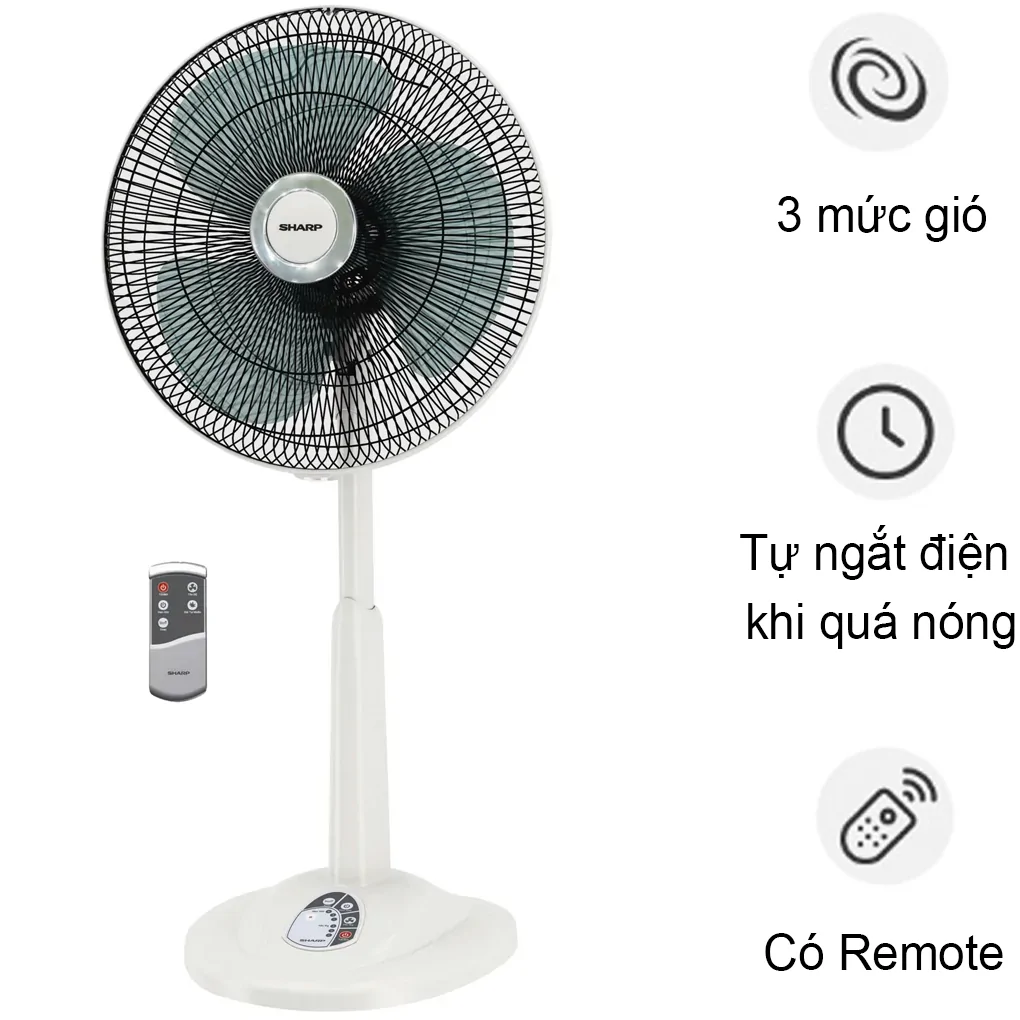 Quạt Lửng Sharp Có Điều Khiển PJ-L40RV-WH
