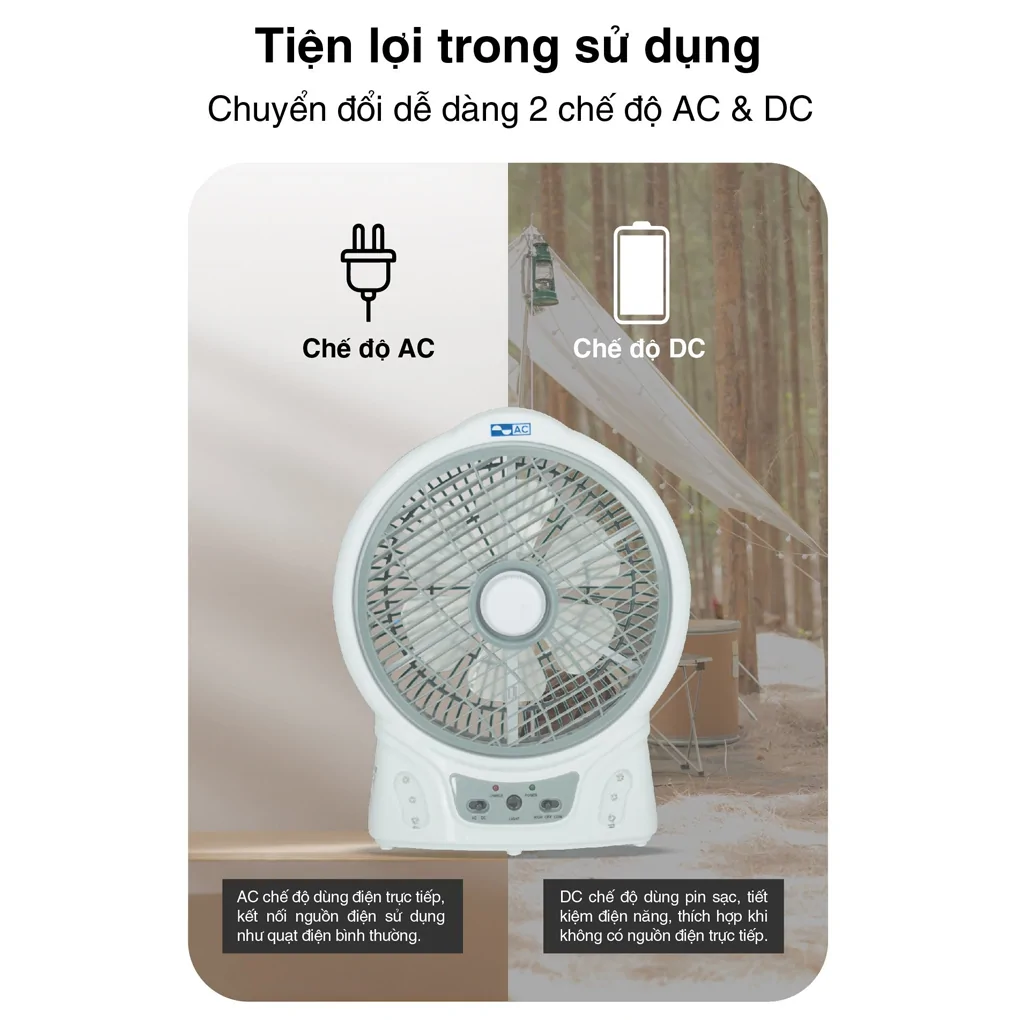 Quạt Sạc 12W AC ARF03D106