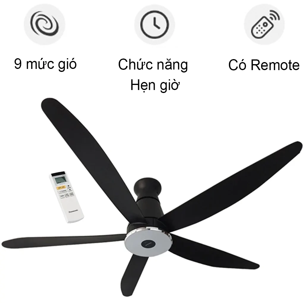Quạt Trần Panasonic F-60XDN Màu Đen