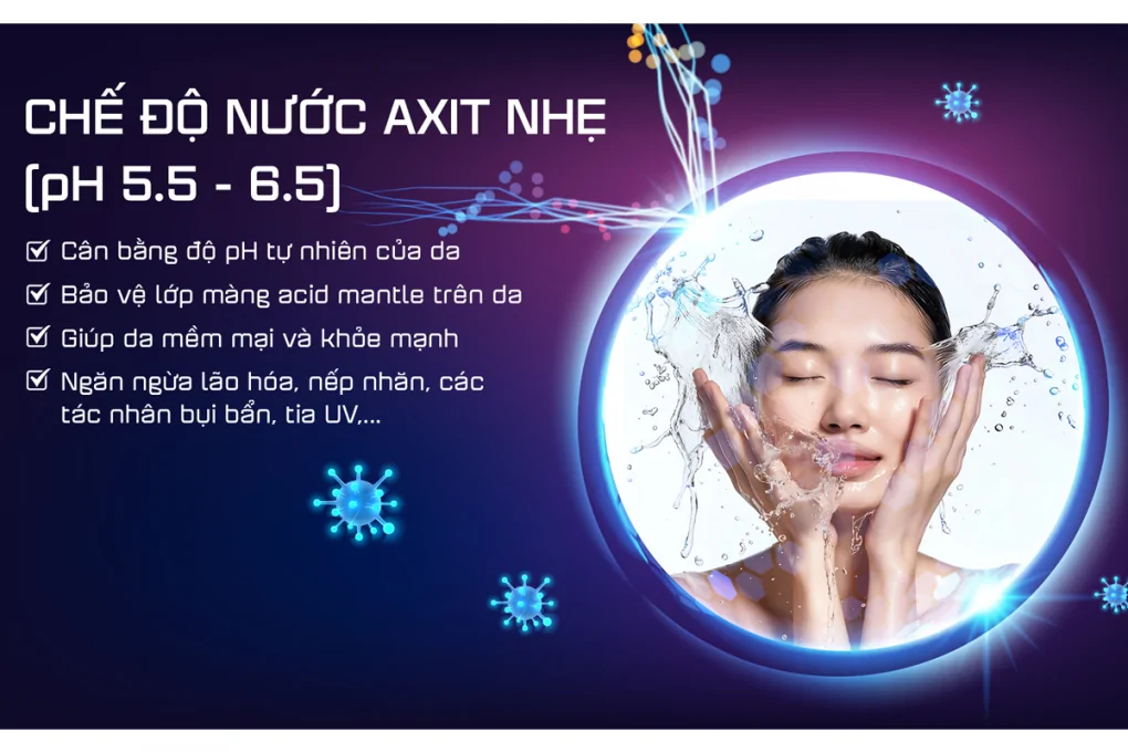 Máy Lọc Nước Điện Giải iON Kiềm Hydrogen Nóng Lạnh Nguội Mutosi MP-P89K 9 Lõi 3 Tấm Điện Cực