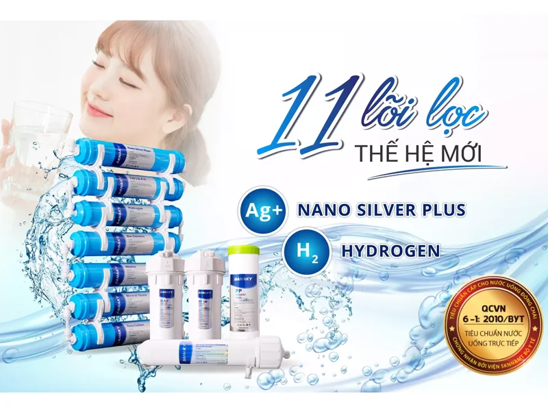 Máy Lọc Nước Nóng Lạnh Sanaky VH-202HY 11 Lõi