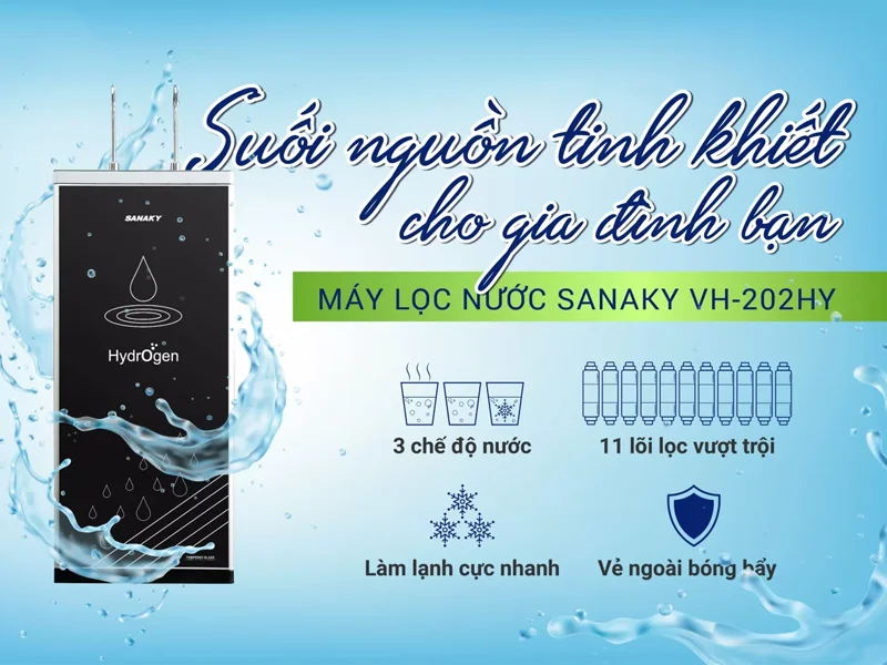 Máy Lọc Nước Nóng Lạnh Sanaky VH-202HY 11 Lõi