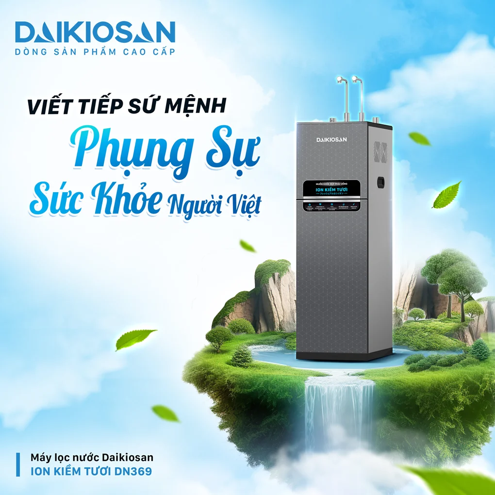Máy Lọc Nước Ion Kiềm Tươi Nóng Nguội Lạnh Daikiosan DN369