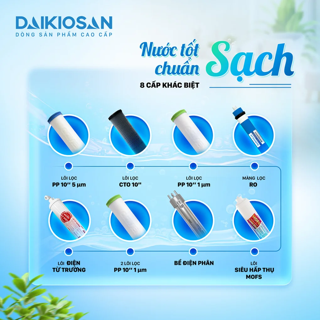 Máy Lọc Nước Ion Kiềm Tươi Nóng Nguội Lạnh Daikiosan DN369