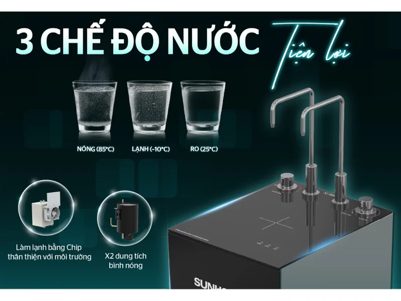Máy Lọc Nước RO UltraPURE Nóng Lạnh 10 Lõi Sunhouse SHA76212KL