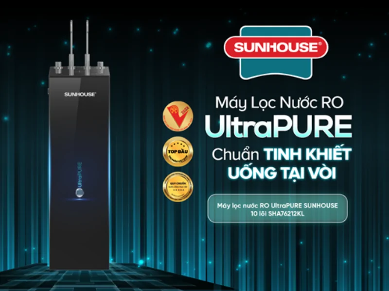 Máy Lọc Nước RO UltraPURE Nóng Lạnh 10 Lõi Sunhouse SHA76212KL