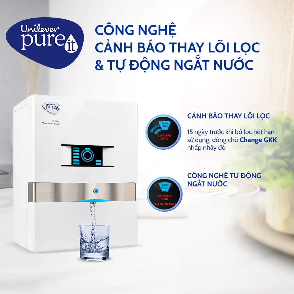 Máy Lọc Nước Unilever PUREIT MINERAL RO+UV+MF WHT