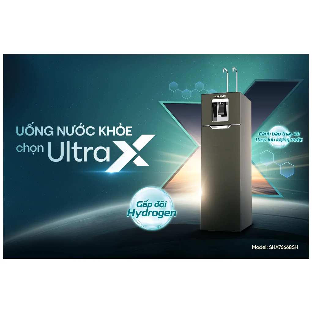 Máy Lọc Nước RO Nóng Nguội Lạnh Hydrogen Sunhouse UltraX SHA76668SH 11 Lõi