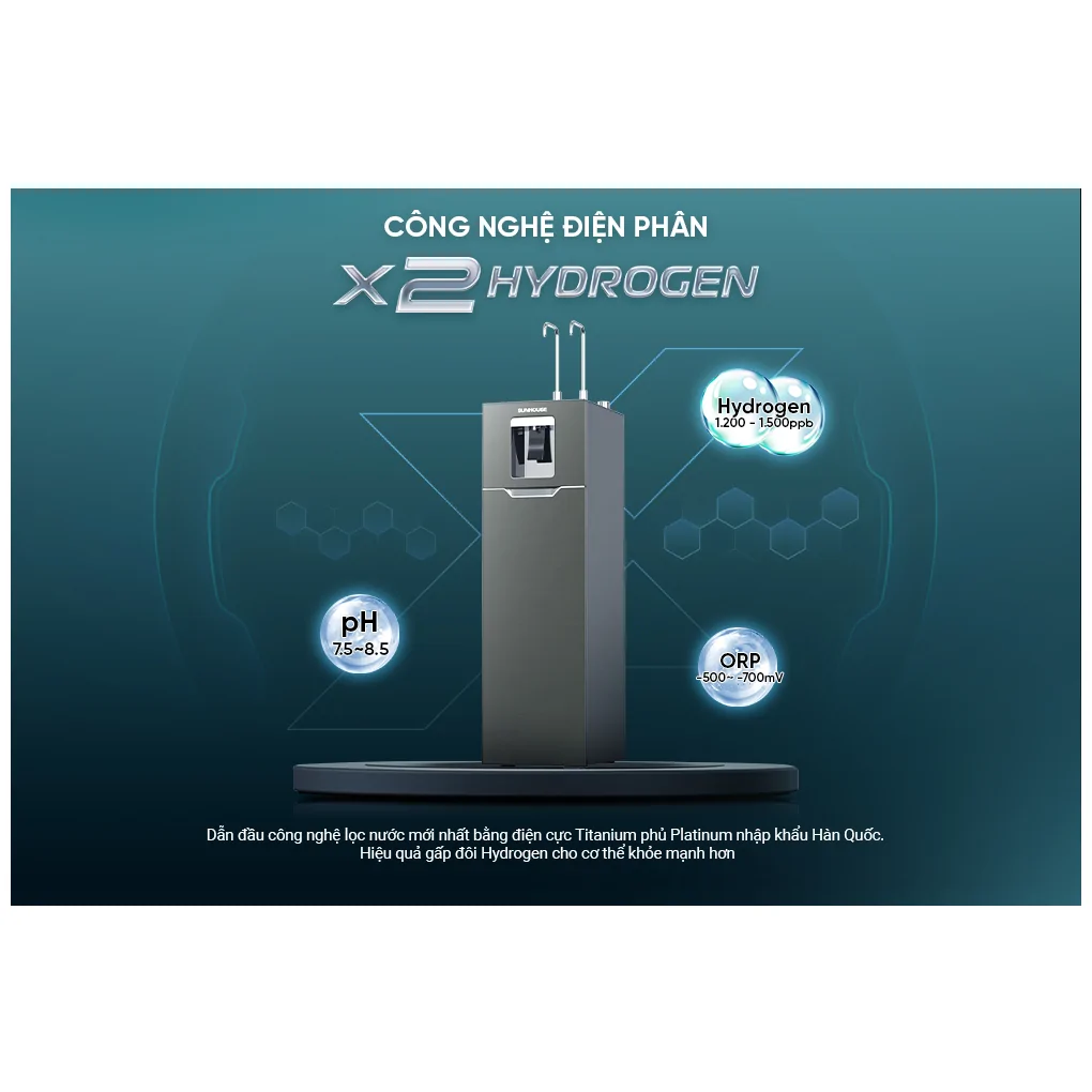 Máy Lọc Nước RO Nóng Nguội Lạnh Hydrogen Sunhouse UltraX SHA76668SH 11 Lõi