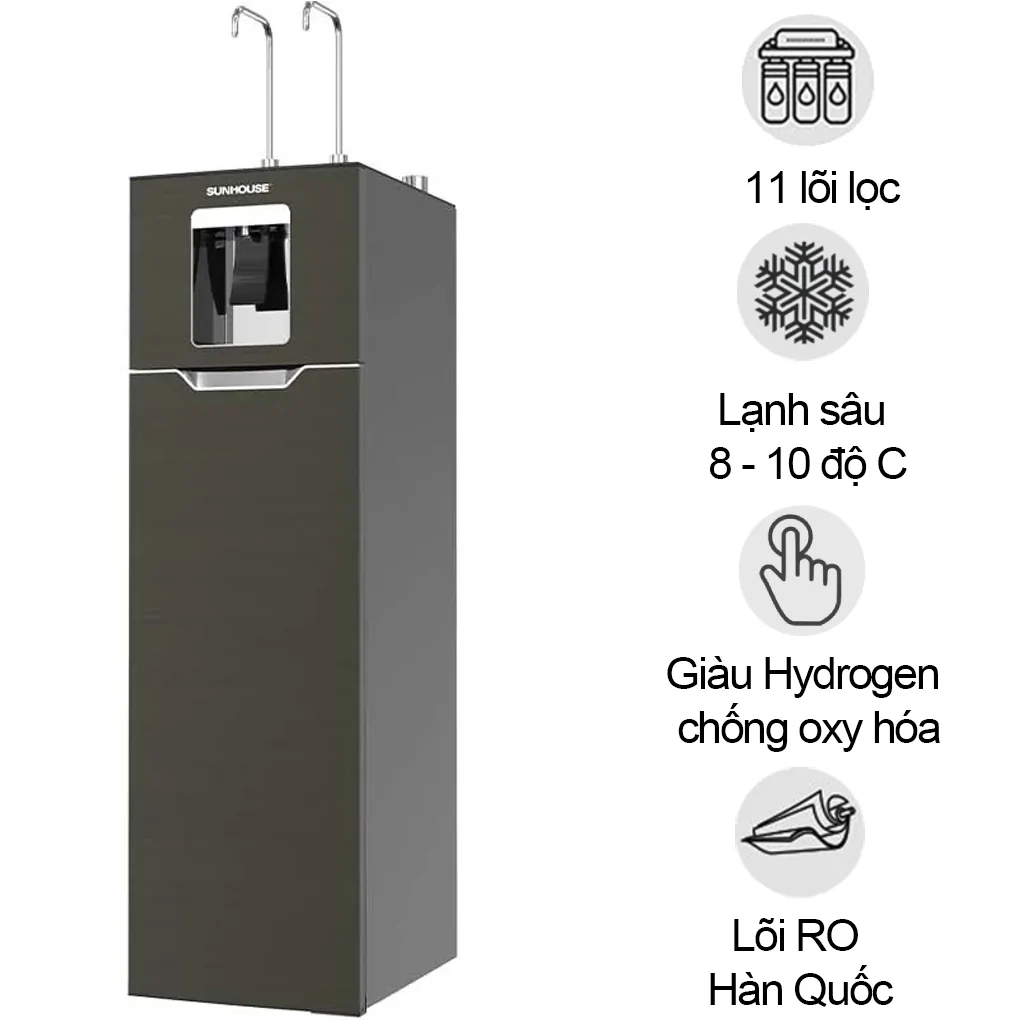 Máy Lọc Nước RO Nóng Nguội Lạnh Hydrogen Sunhouse 11 Lõi UltraX SHA76688SH