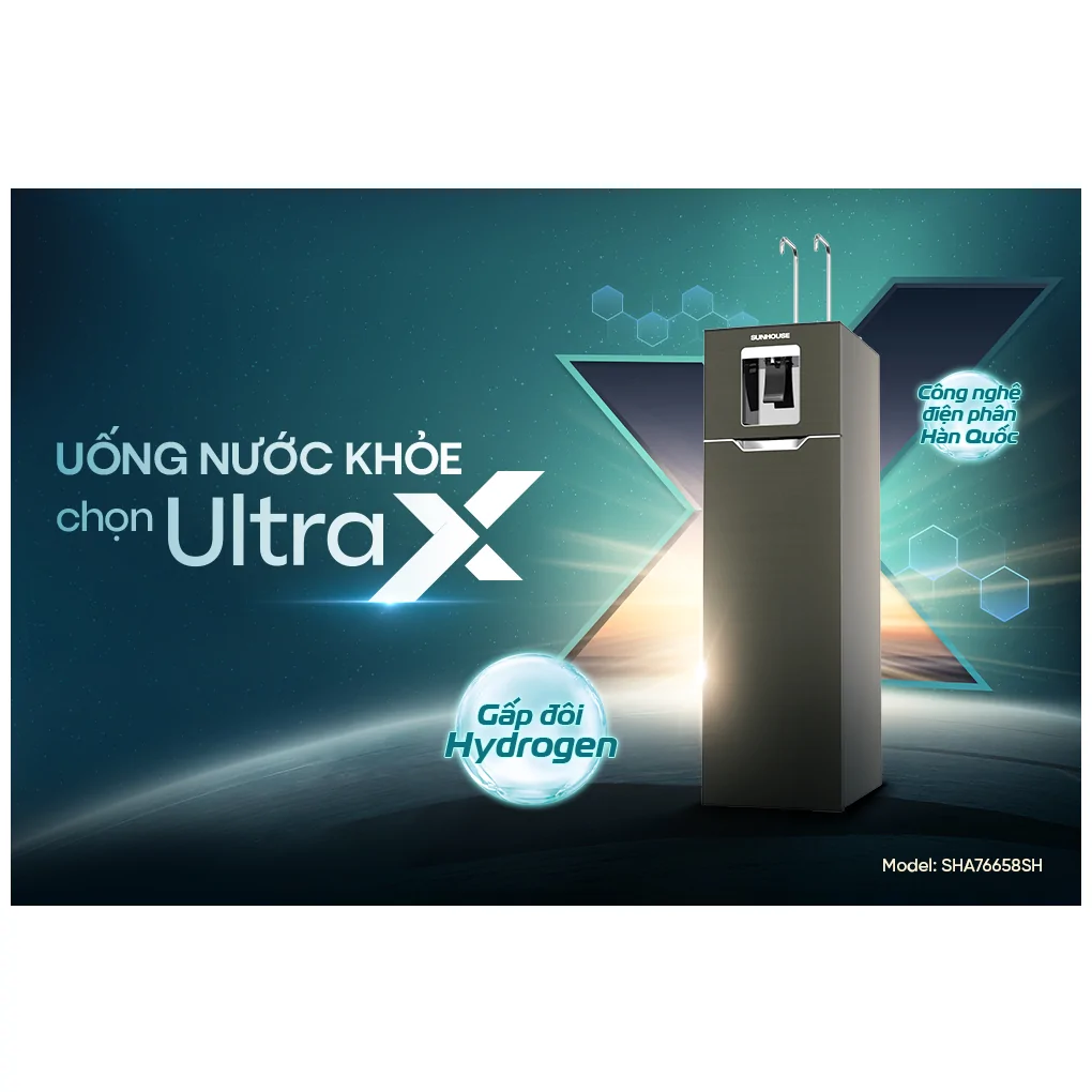Máy Lọc Nước RO Nóng Nguội Lạnh Hydrogen Sunhouse UltraX SHA76658SH 11 Lõi