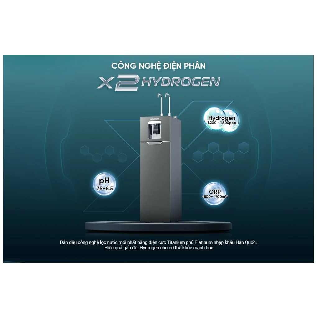 Máy Lọc Nước RO Nóng Nguội Lạnh Hydrogen Sunhouse UltraX SHA76658SH 11 Lõi