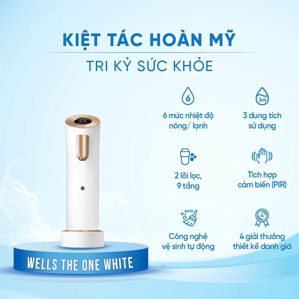 Máy Lọc Nước Nóng Lạnh Wells The One White - Xuất Xứ Hàn Quốc