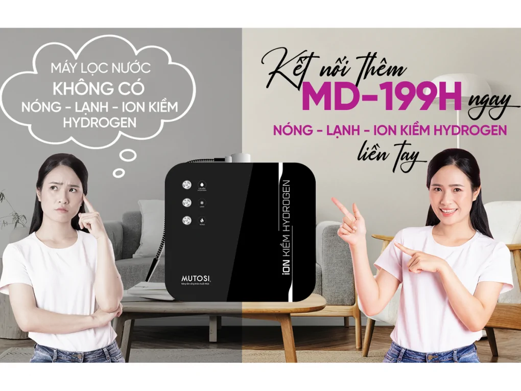 Máy Nóng Lạnh Ion Kiềm Hydrogen Mutosi MD-199H