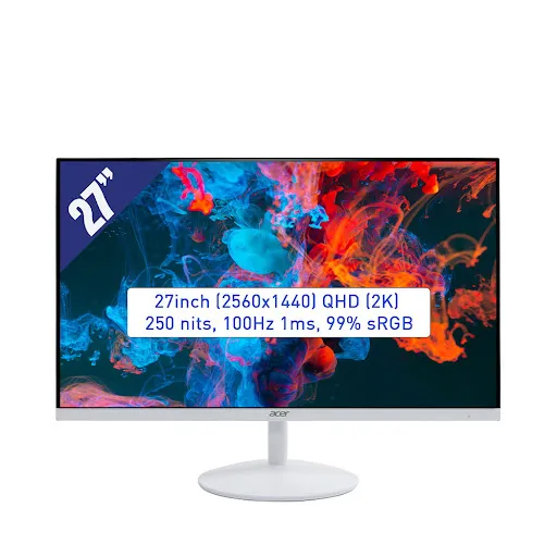 Màn hình Acer SA272U E WHITE 27" (QHD (2K) 2560 x 1440/ IPS/ 100Hz/ 1 ms)