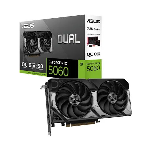 Card màn hình Asus Dual GeForce RTX™ 5060 8GB GDDR7 OC Edition 8GB GDDR7 (90YV0N12-M0NA00)