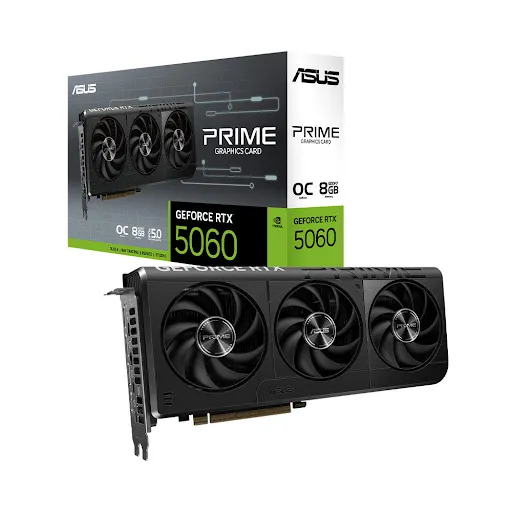 Card màn hình Asus PRIME GeForce RTX™ 5060 OC Edition 8GB GDDR7 (90YV0N10-M0NA00)