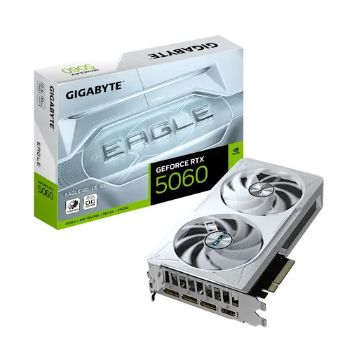 Card màn hình Gigabyte RTX™ 5060 EAGLE OC ICE 8G 8GB GDDR7 (GV-N5060EAGLEOC ICE-8GD)