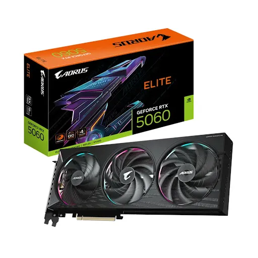 Card màn hình Gigabyte AORUS GeForce RTX™ 5060 ELITE 8G 8GB GDDR7 (GV-N5060AORUS E-8GD)