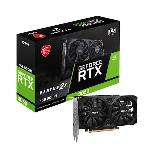 Card màn hình MSI GeForce RTX 3050 VENTUS 2X E 6G OC 6GB GDDR6 (912-V812-055)