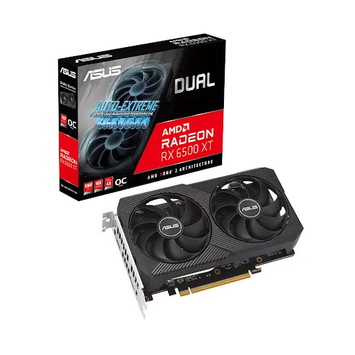 Card màn hình ASUS Dual Radeon™ RX 6500 XT OC Edition 4GB GDDR6 (DUAL-RX6500XT-O4G-V2)